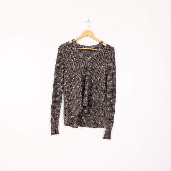 *American Eagle Outfitters V Neck Brown Knitted Sweater - Picture 6 of 6